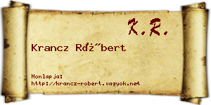 Krancz Róbert névjegykártya